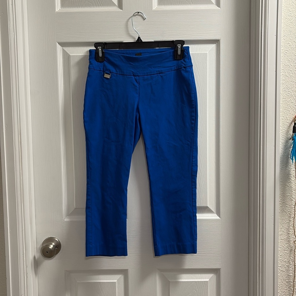 Alfani royal blue, capris, size 2, petite, stretchy fabric